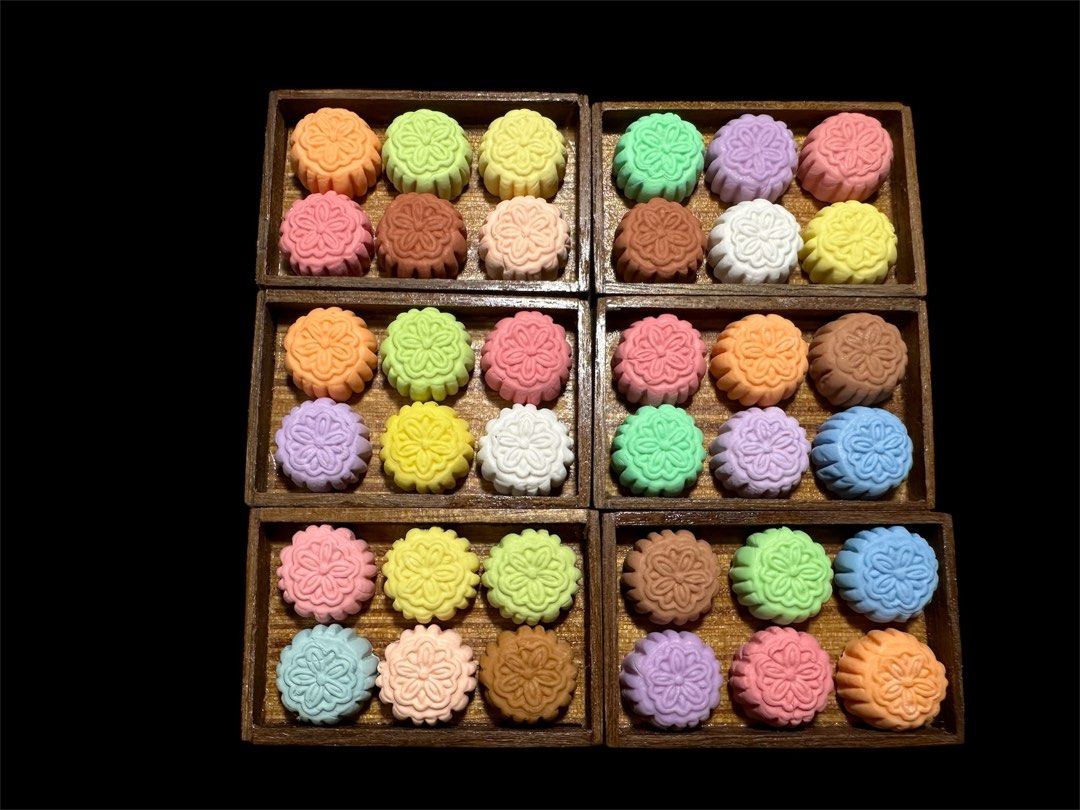 Handmade Miniature Snow skin Moon cake, Ice Skin, Snowy Skin, Mid Autumn festival , clay (Category: Handmade Craft) located in Singapore. Submitted by mini.collectibles.1 (Listing ID 1323606790, Image 3). Description: 1 tray (6 pcs) $12 1 plate (2 pcs) $7 All miniatures are handmade. Size may varies. May have finger pressing stains. Made from clay. Miniature Showcase Display Store at the address below: Blk 2019 Bukit Batok St 23 (Industrial Park 