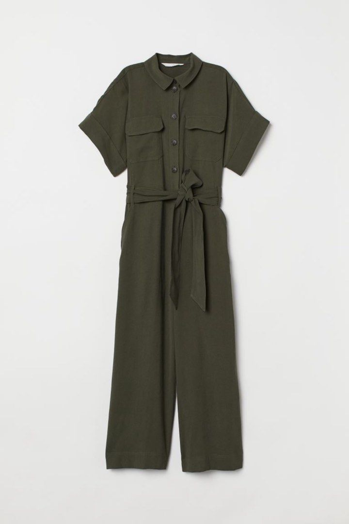 H&m olive green jumpsuit 2025