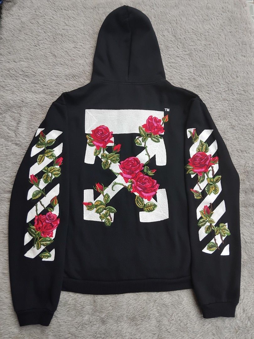 HOODIE OFF WHITE ROSE ZIP SIZE M P Ld 67 63cm