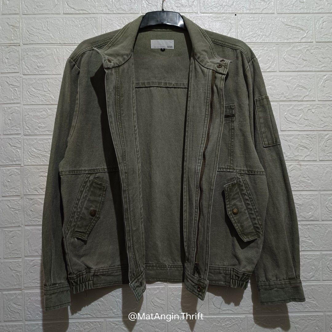 HOP SCOT Vintage Military Jacket Jaket Vtg Canvas Casual Army