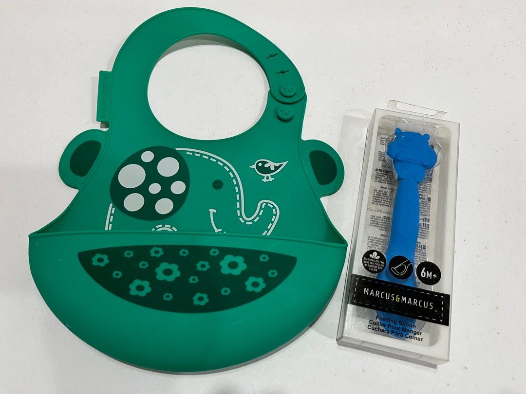 Marcus & marcus bib-spoon set (Category: Weaning & Toddler Feeding) located in Pasig City. Submitted by clys.closet (Listing ID 1323553017, Image 1). Description: Marcus & Marcus bib and spoon set Take both for 400 RFS: decluttering, no longer needed MOP: bpi, bdo, gcash MOD: lalamove, gogo express Shipping fee c/o buyer No meet ups.
