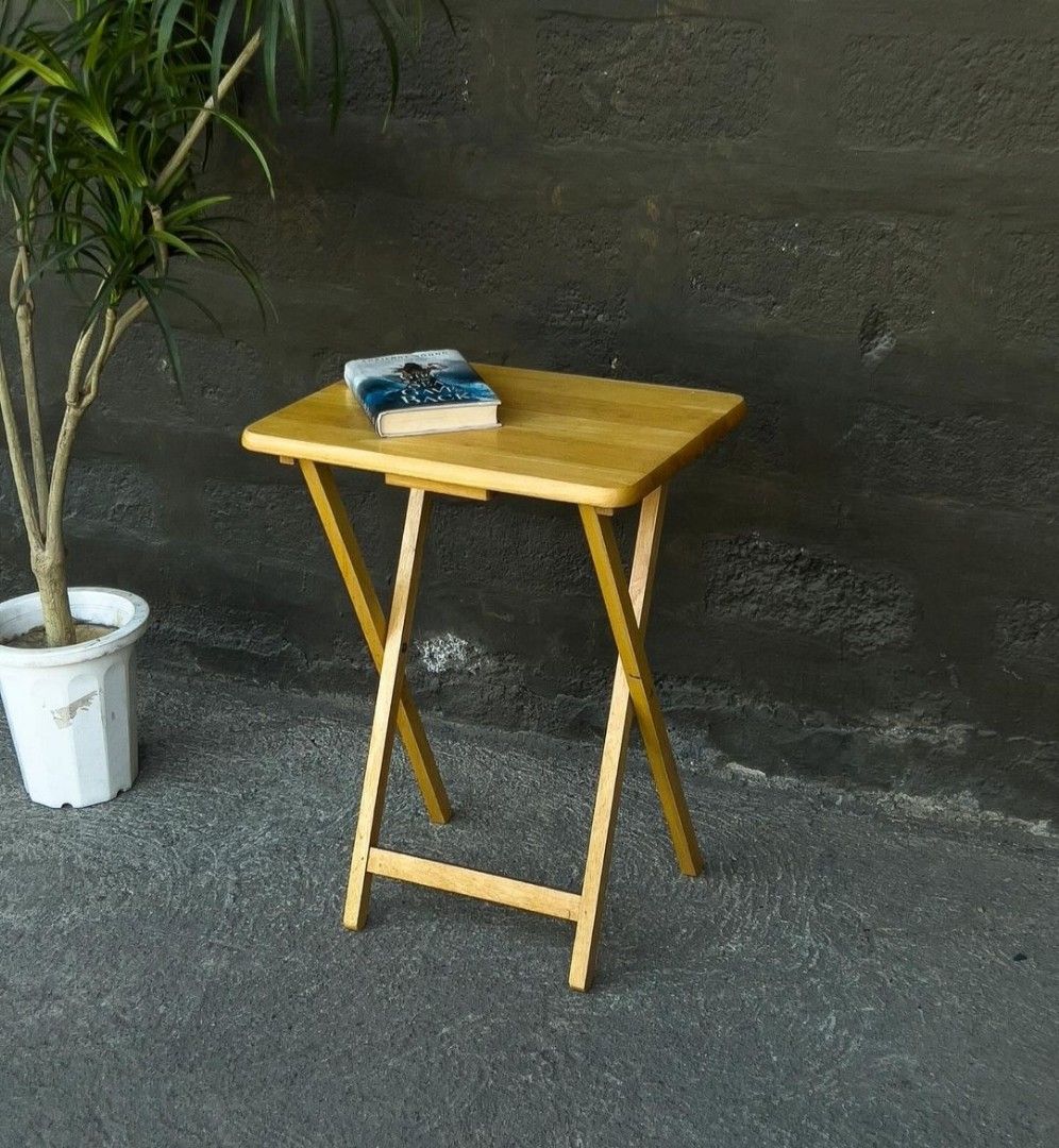 Mini Foldable Table -Solid Wood (4 pcs. Available) (Category: Tables & Sets) located in Guiguinto. Submitted by eypee_knows (Listing ID 1323471726, Image 2). Description: Mini Foldable Table -Solid Wood 4 pcs. available In good used condition L- 19.5 inches W- 14 H- 26.