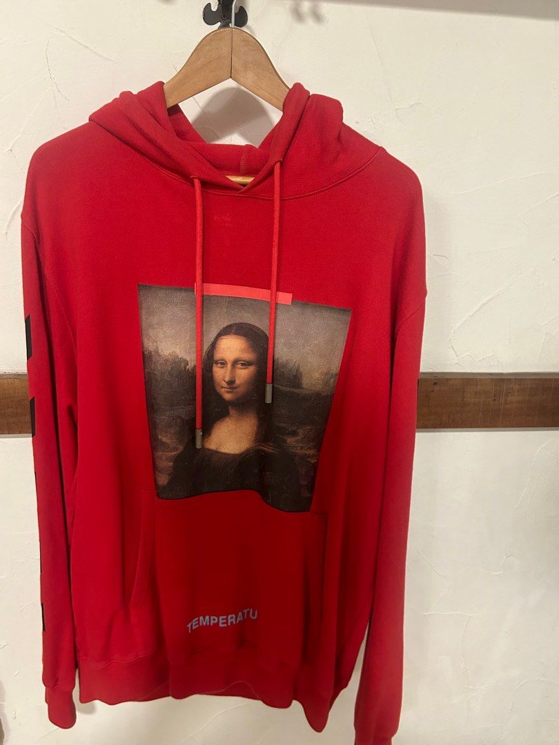 Off White Mona Lisa Temperature Hoodie Men s Fashion Coats Jackets and Outerwear on Carousell