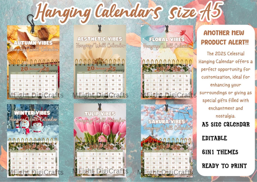 PERSONALIZED 2025 WALL HANGING CALENDAR A4 SIZE JAN-DEC 2025 ...