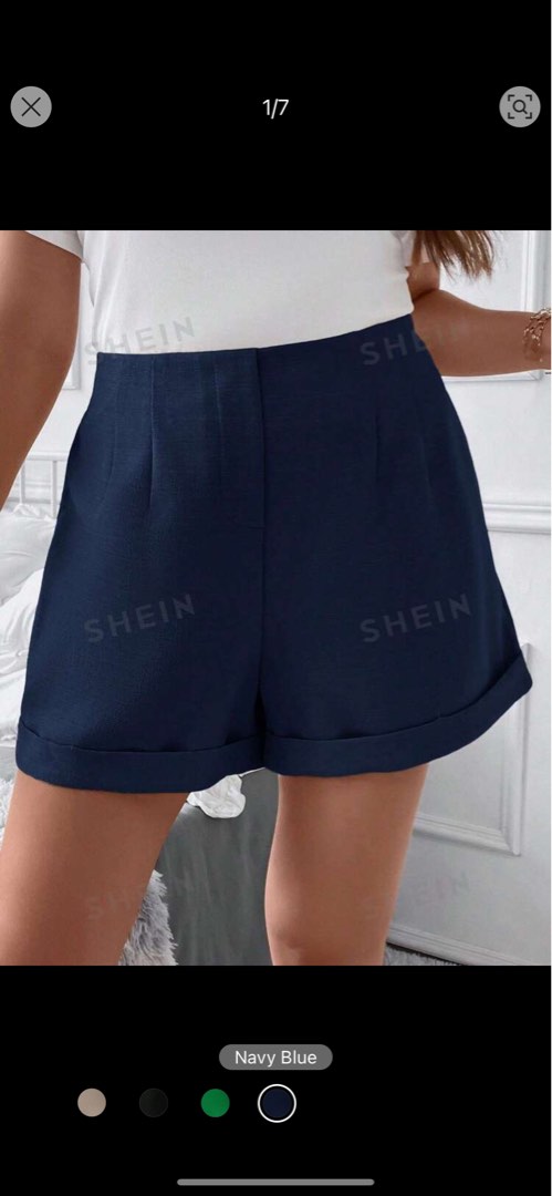 PLUS SIZE HIGH WAIST SHORTS IN NAVY BLUE Women s Fashion Bottoms Shorts on Carousell