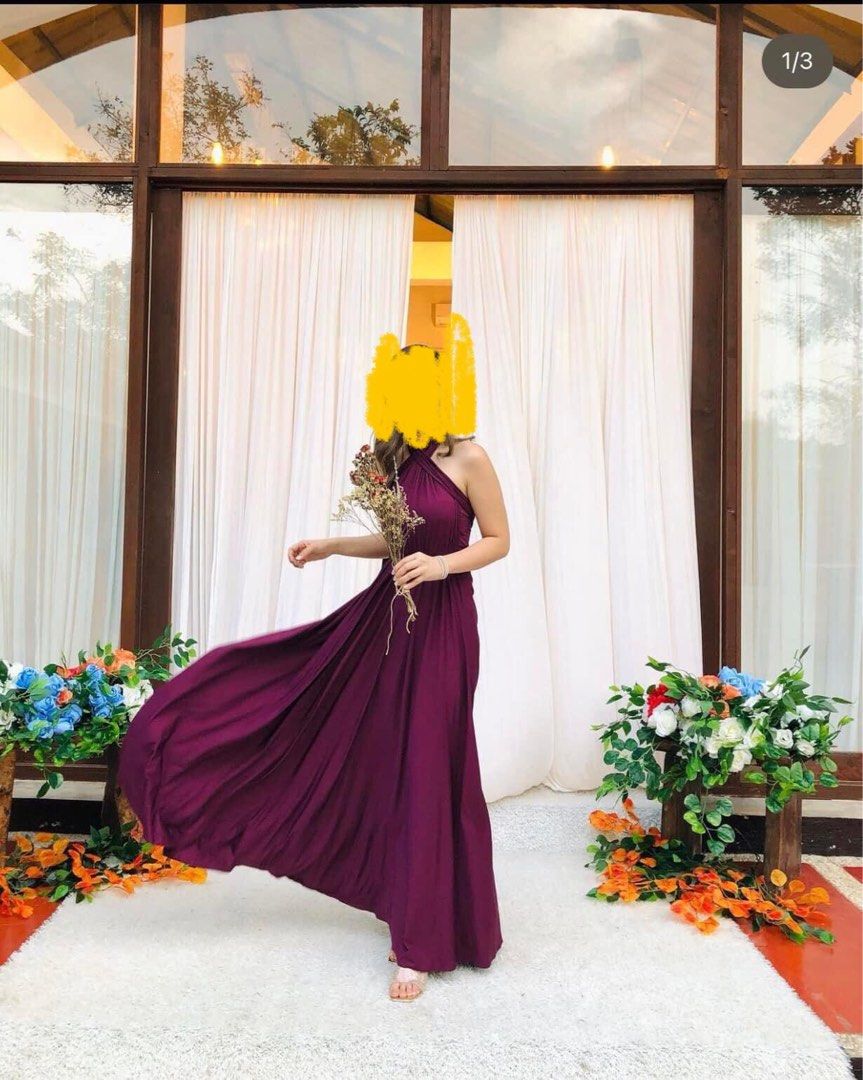 Preloved Infinity Dress Gown Violet Purple used once