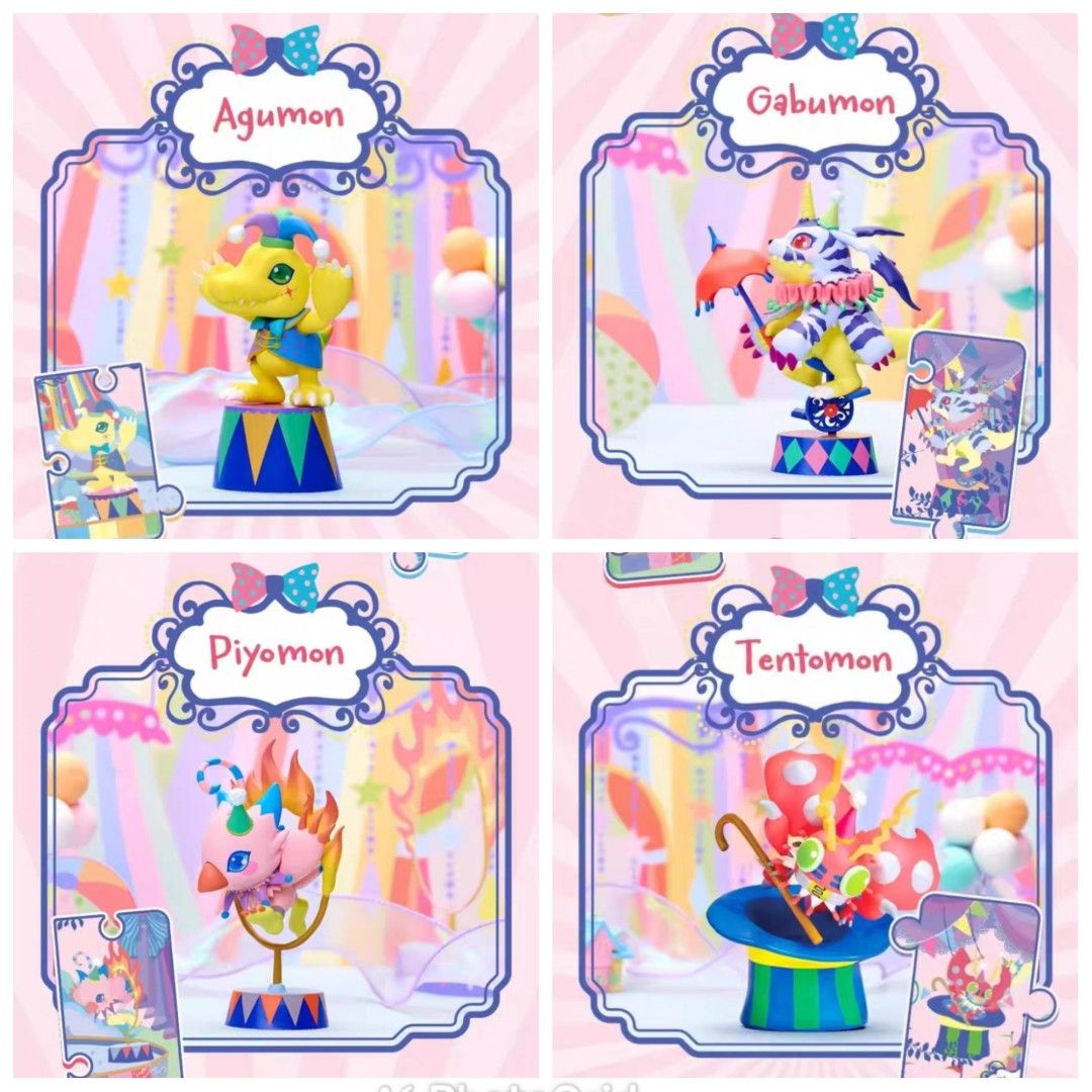 Preorder (Confirmed Design) - Bandai Namco Digimon Adventure Circus B&N Figure Series Toy (Agumon/Gabumon/Piyomon/Tentomon/Palmon/Gomamon /Patamon/Tailmon) (Category: Toy Figures) located in Singapore. Submitted by toysmart_ (Listing ID 1323503635, Image 3). Description: Choose the Design you want and price start from $18.90 onwards 😊 Buy more and get more discounts ! 💵💵💵 Whole set is available for purchase as well..