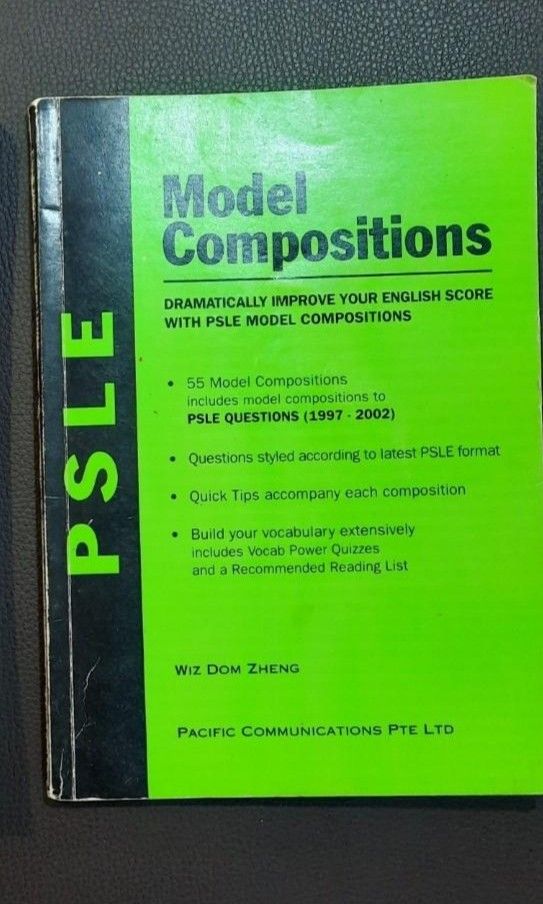 PSLE Model Composition (Category: Children's Books) located in Singapore. Submitted by mariooreo (Listing ID 1323468474, Image 1). Description: 2) PSLE Model Composition (Green B📚📚k) (124 pages) ✔ 53 model compositions includes model compositions to PSLE questions ✔ 35 story-based on Picture compositions ✔ Functional writing ✔ Situational compositions ✔ Dramatically improve your English score with PSLE model compositions ✔ Questions styled acco