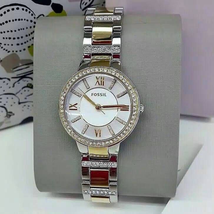 RESTOCK ORIGINAL FOSSIL VIRGINIA SILVER DIAL SILVER GOLD STEEL LADIES WATCH ES3503 Women s Fashion Watches Accessories Watches on Carousell