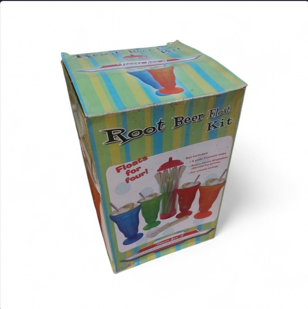 Root beer float kit (Category: Water Bottles & Tumblers) located in Manila. Submitted by nvodega (Listing ID 1323562286, Image 1). Description: Root beer float kit. Never been used Php 200.00. Includes 4 ice cream colorful cups, sealed retro straw and a very nice ice cream scooper! :) #family #celebration #icecream #rootbeerfloat.