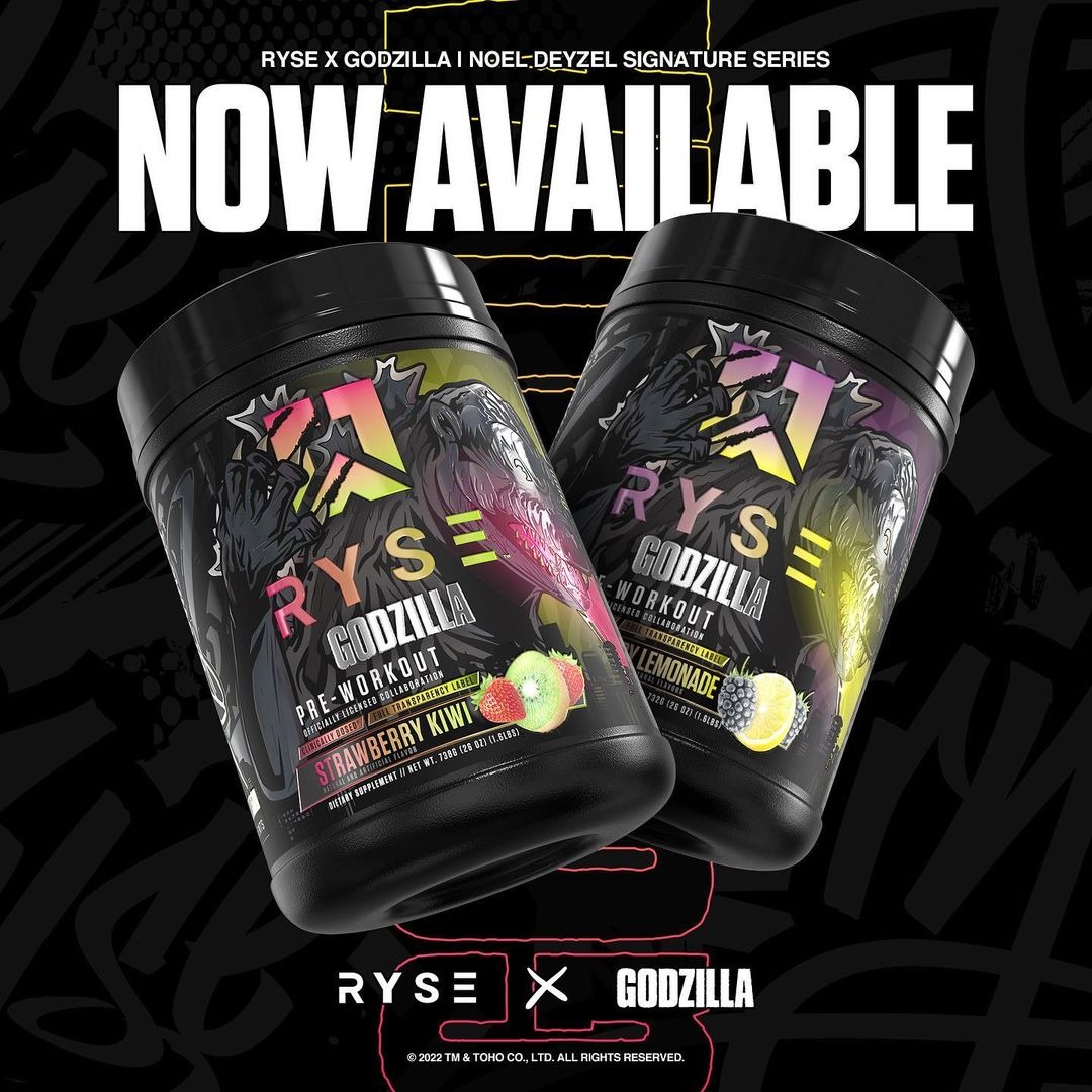 Ryse Godzilla Pre-Workout (Extremely High Stim), Health & Nutrition ...