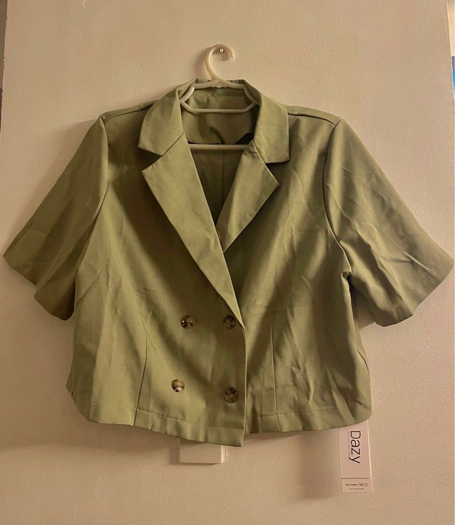 SHEIN FORMAL OLIVE GREEN PANTS COORDINATES | 2XL (Category: Sets or Coordinates) located in Quezon City. Submitted by andyravel (Listing ID 1323580417, Image 1). Description: Size chart is at the end. Never been used since it was too large for my sister. Supposedly will be used for wedding attire :< .
