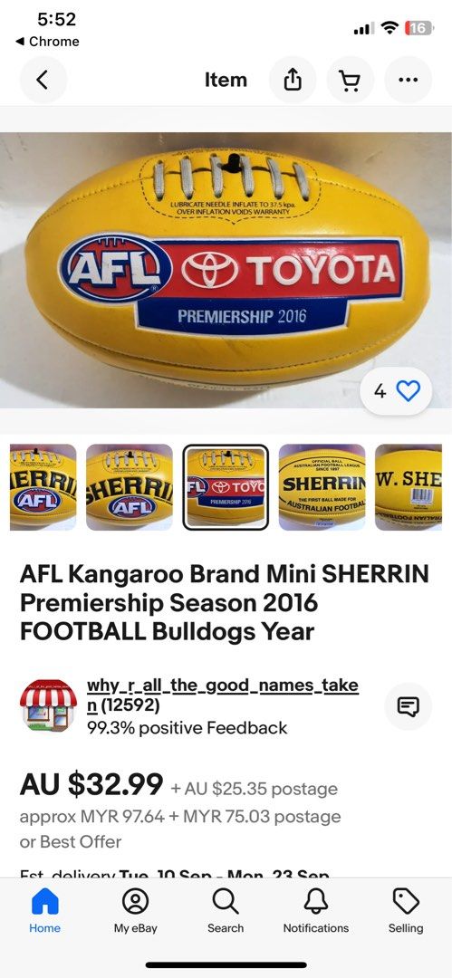 Sherrin Aurion V6 Rugby Ball, Sports Equipment, Sports & Games, Racket ...