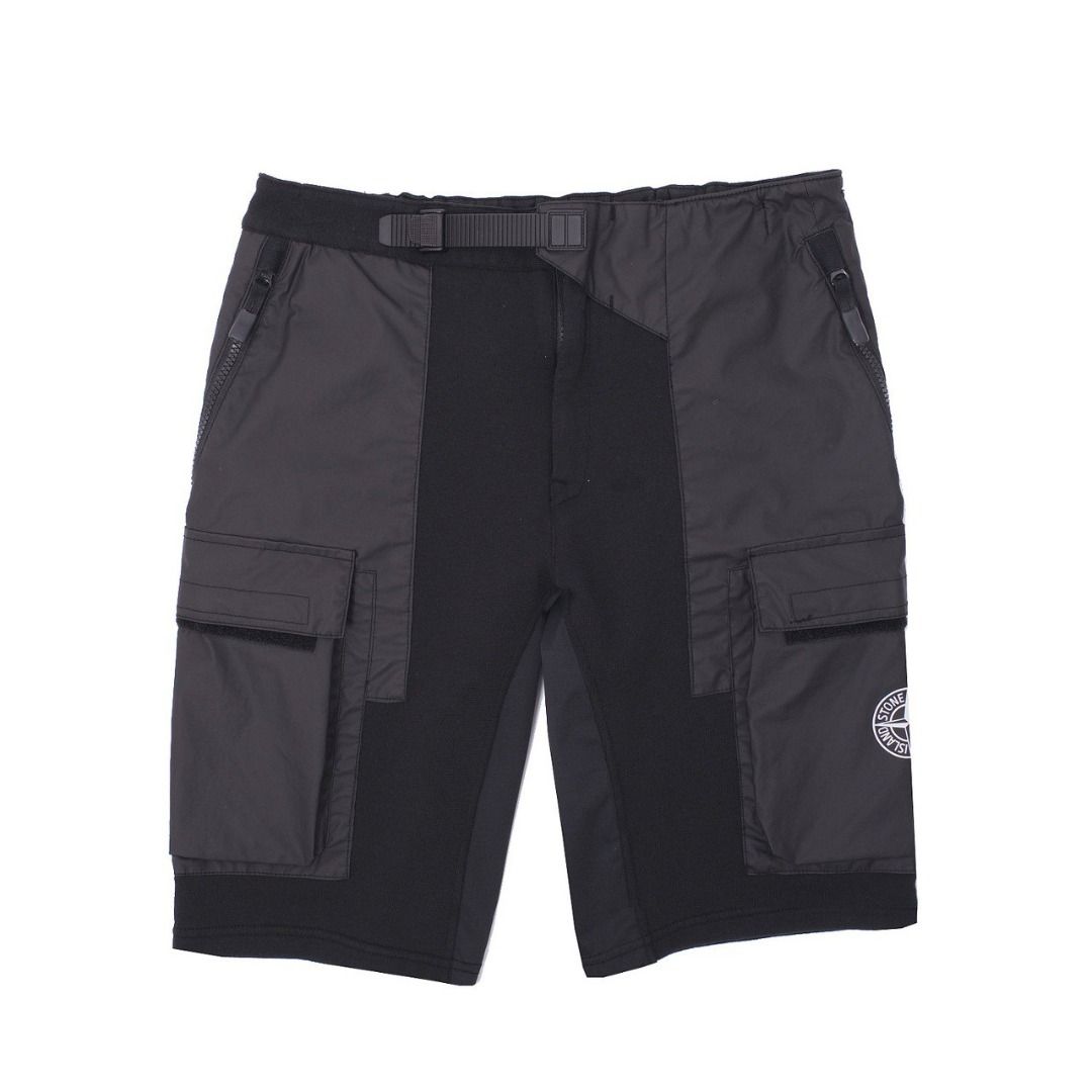Stone Island 2017 Black Mussola Gommata Blend Cargo Shorts Men s Fashion Bottoms Shorts on Carousell
