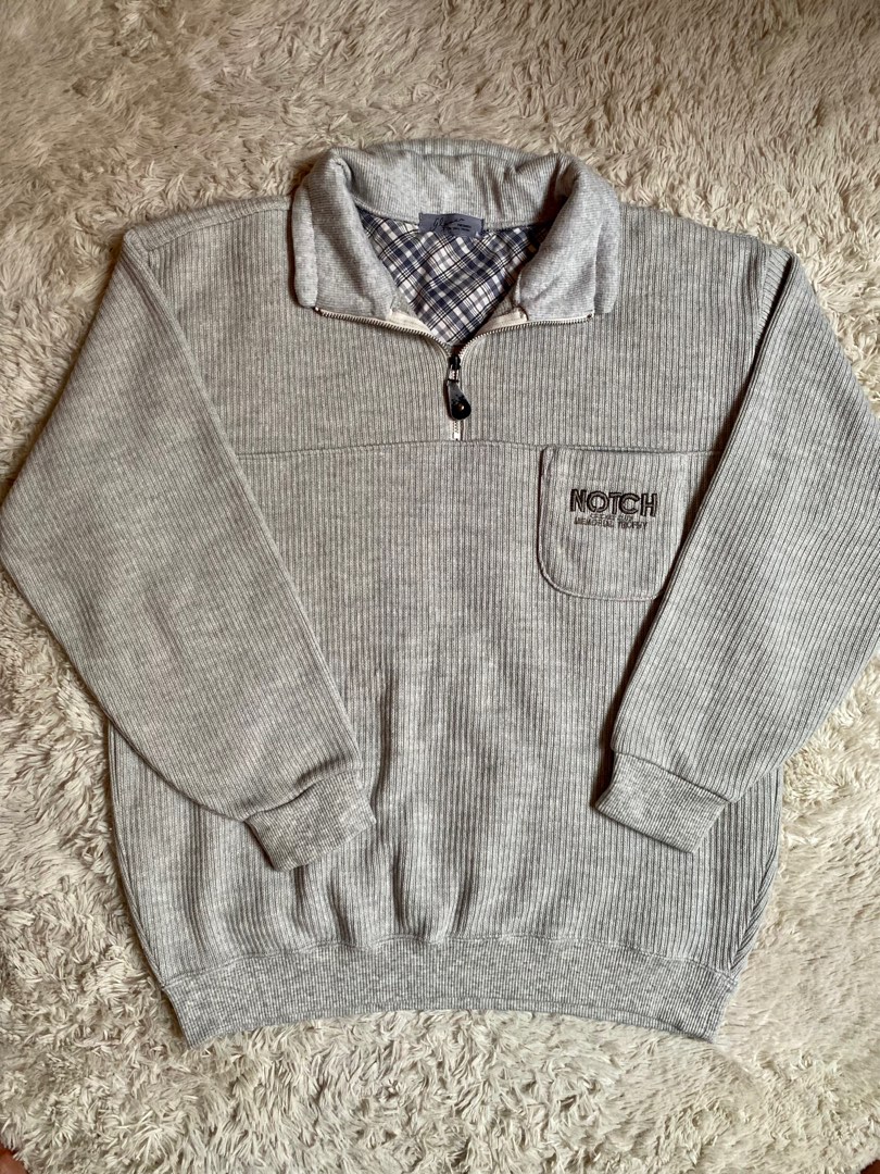 VINTAGE HALF ZIP SWEATER LONG SLEECE PULLOVER FROM JAPAN Men s Fashion Tops Sets Tshirts Polo Shirts on Carousell