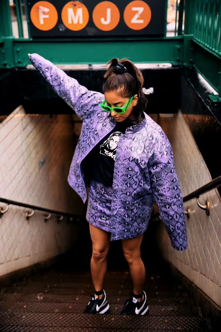 Purple snakeskin jacket shop