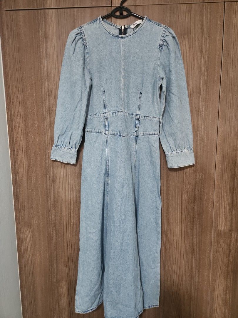 white christmas dresses Zara Denim Wrap Dress – Little White Sneakers main image 1