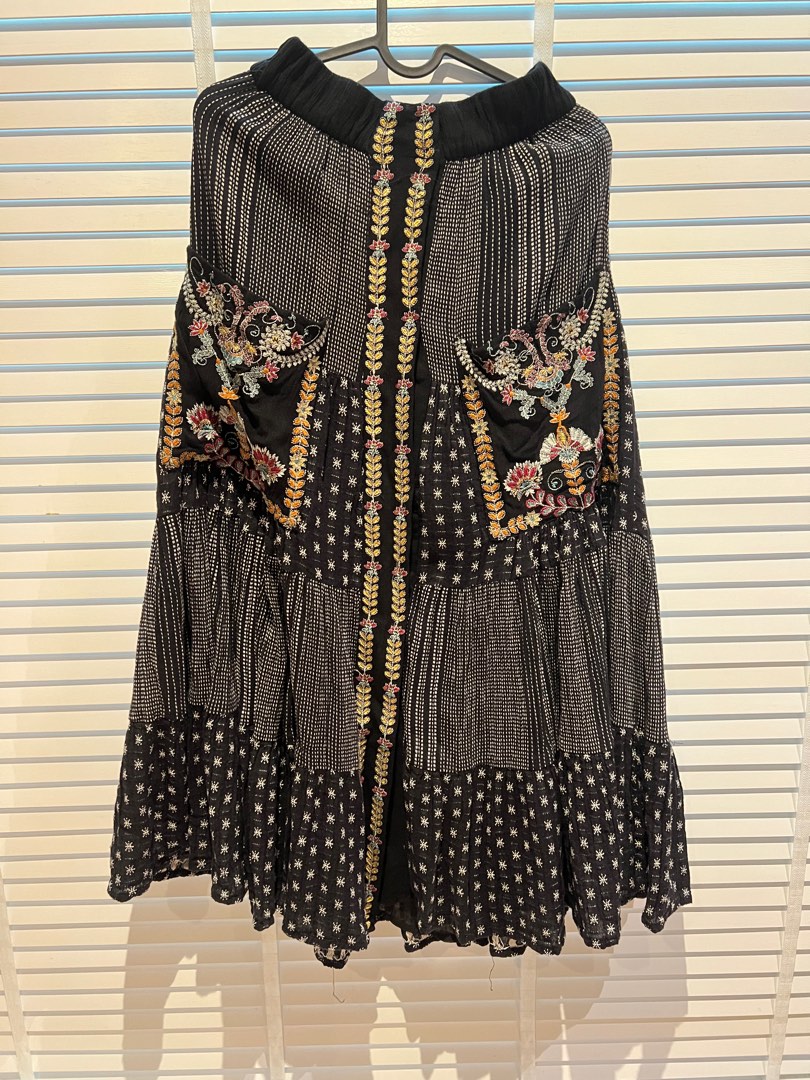 Embroidered midi skirt zara clearance