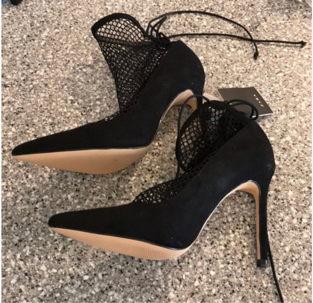 Zara Fishnet Heels Stilleto