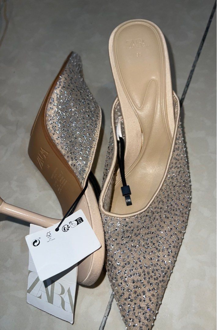 Zara mesh mules outlet
