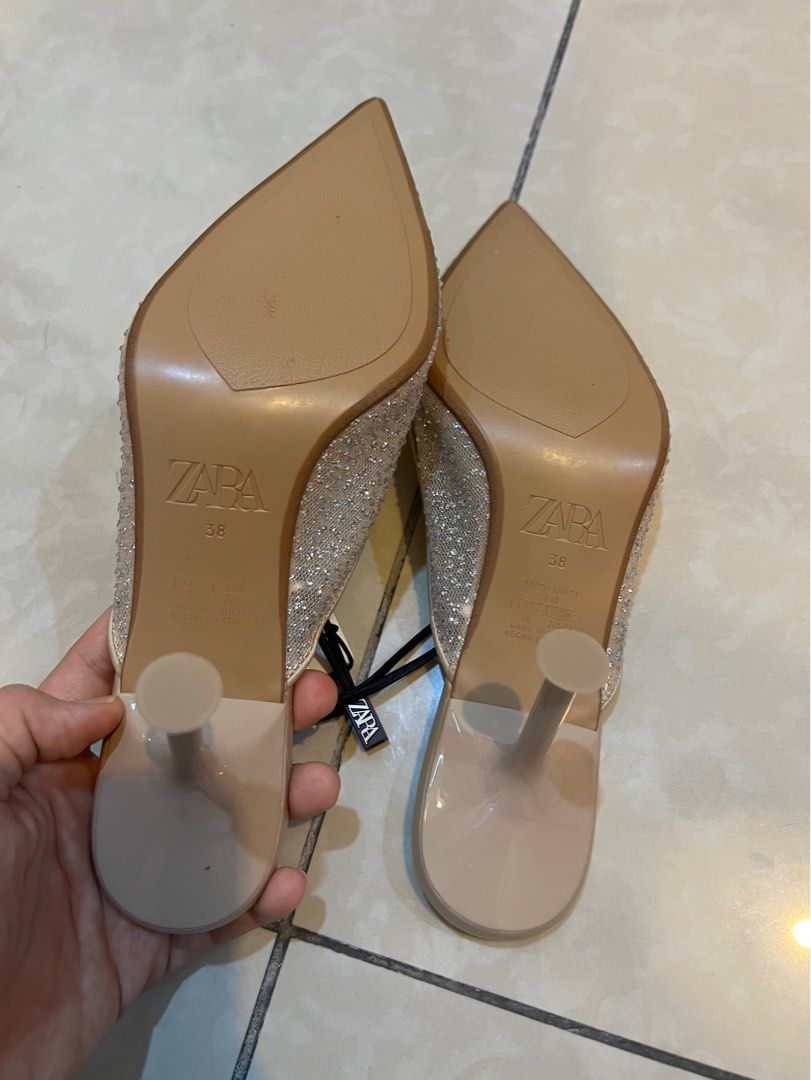 Zara mesh mules cheap