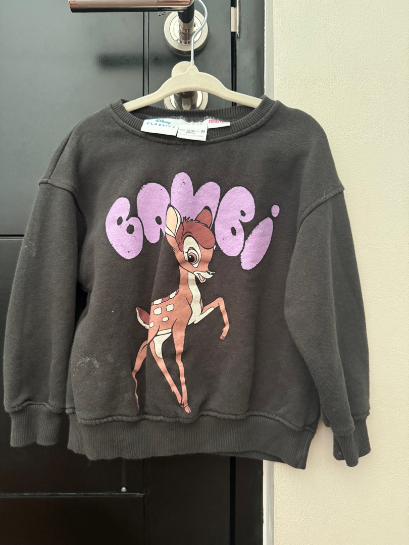 Zara Kids x Disney Bambi Sweatshirt 18M Babies Kids Babies Kids Fashion on Carousell