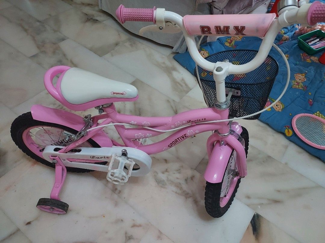14in cycle pink princess cycle.kids cycle Sports Equipment Bicycles Parts Bicycles on Carousell