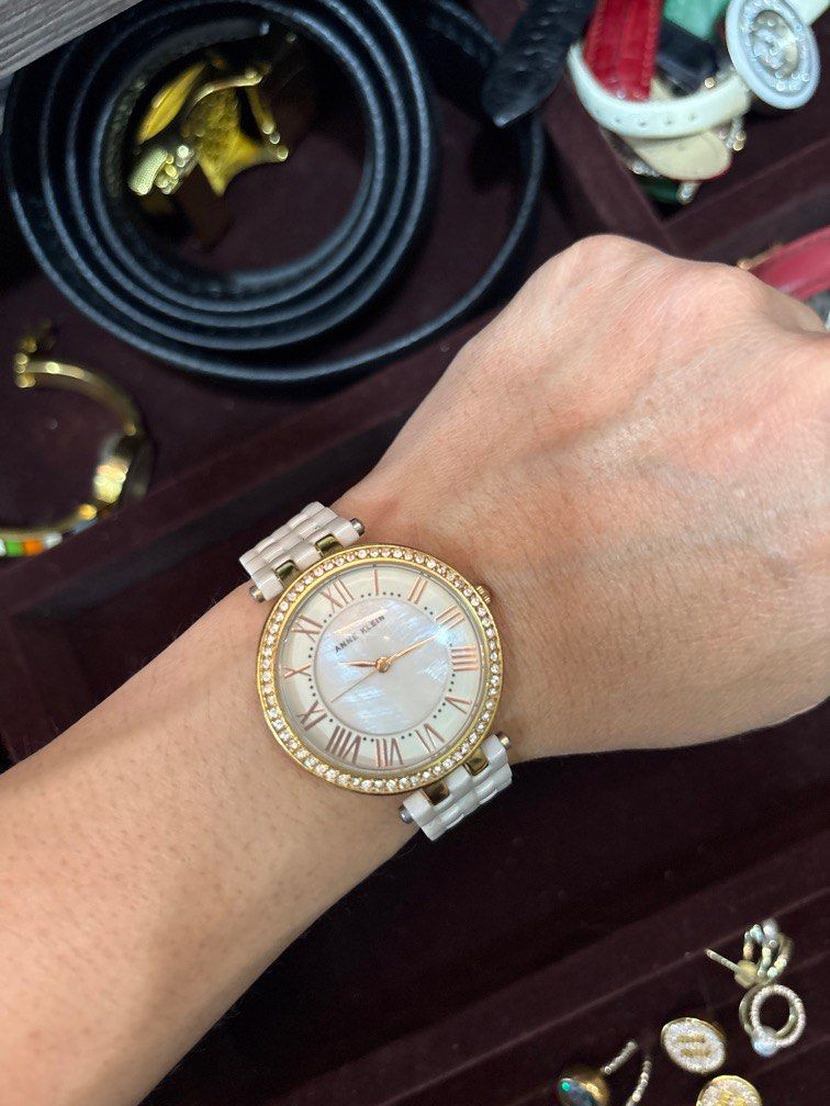 Anne klein pink ceramic watch top