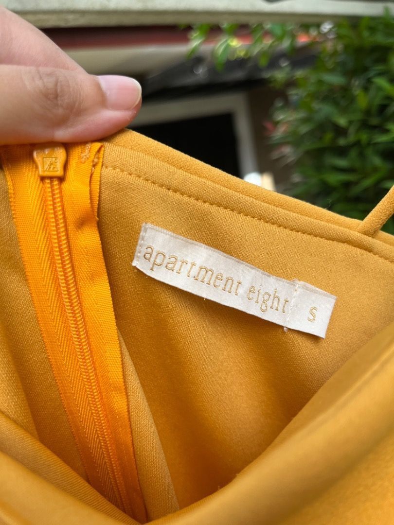 Apartment Eight Ariahs Gown (Category: Evening dresses & gowns) located in Antipolo. Submitted by andyroid (Listing ID 1328274758, Image 3). Description: Only worn once! Original price: PHP 3,980 Size: Small (size chart in gallery) Color: Mustard Stretchable fabric, very comfortable Flaw: Unnoticeable minor fabric pilling on skirt back (see photo) Apartment Eight listing: https://apartment8clothing.com/collections/gowns/products/ariahs-gown?varia