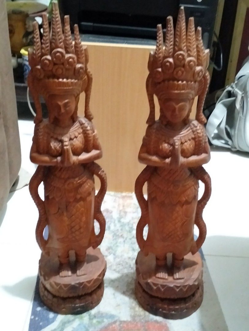 Apsara Wood Carving from Cambodia (Category: Announcements) located in Davao. Submitted by soleace (Listing ID 1328404744, Image 1). Description: Curve and direct from Cambodia Sold by pair Height: 24 inches MOP:Gcash/Maya.
