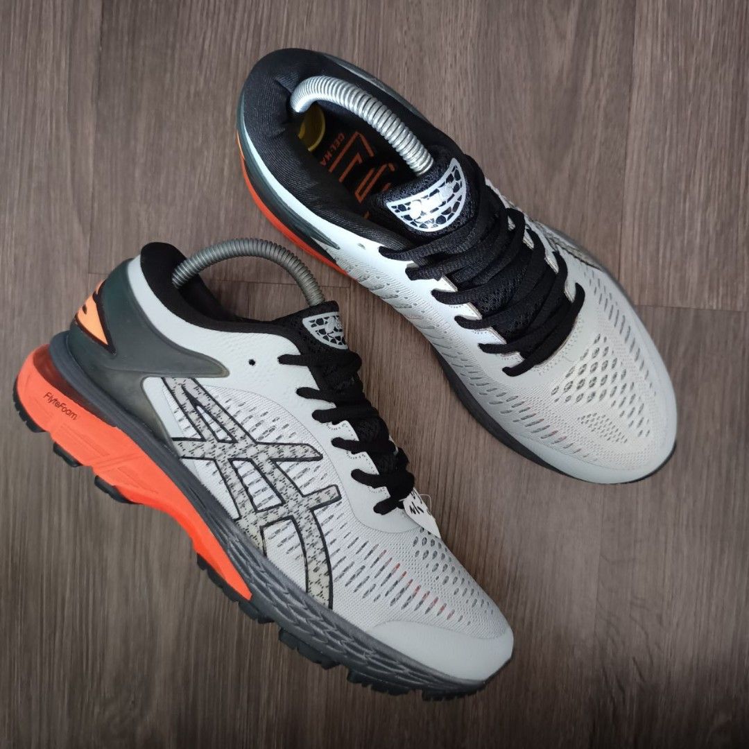 Asics men's gel-kayano 25 shoe - mid grey/nova orange outlet