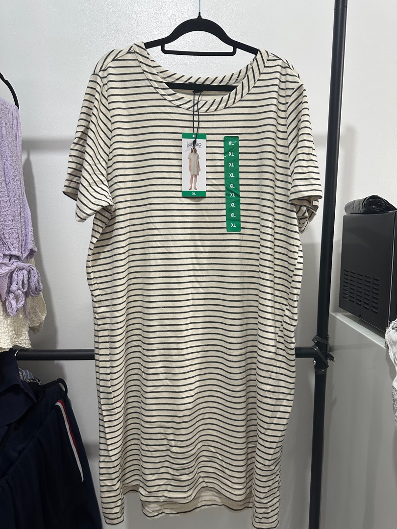 Buffalo Ladies' Striped Dress, Short Sleeve, Black Stripes, Women's  Fashion, Dresses & Sets, Dresses on Carousell
