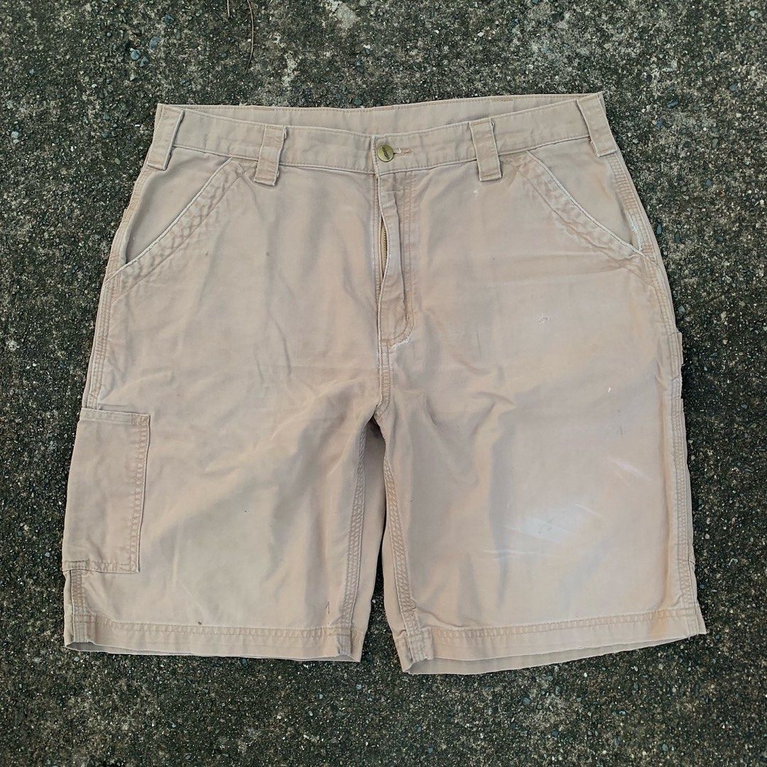 Carhartt carpenter jorts (Category: Shorts) located in Binmaley. Submitted by 88basement (Listing ID 1328264802, Image 2). Description: Carhartt leather patch jorts Waist: 36” Length: 22” Leg opening: 12“ Check and zoom pics for the details and condition of the item -minimal stains.