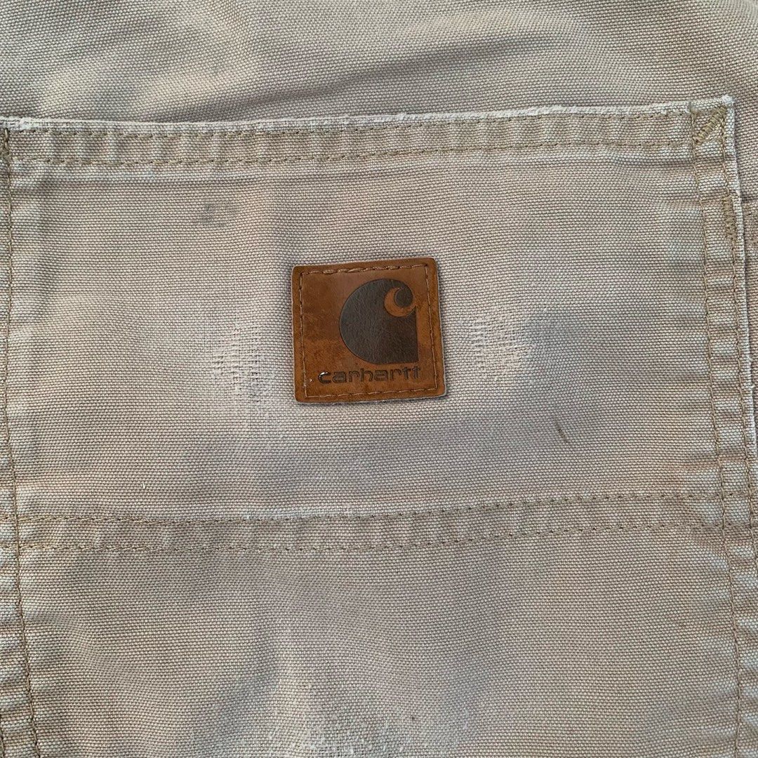 Carhartt carpenter jorts (Category: Shorts) located in Binmaley. Submitted by 88basement (Listing ID 1328264802, Image 3). Description: Carhartt leather patch jorts Waist: 36” Length: 22” Leg opening: 12“ Check and zoom pics for the details and condition of the item -minimal stains.