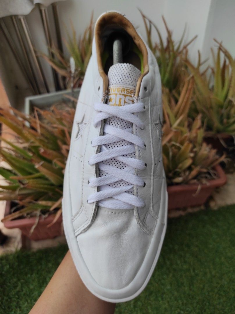 Converse One Star Leather White Sneakers 9uk Men s Fashion Footwear Sneakers on Carousell