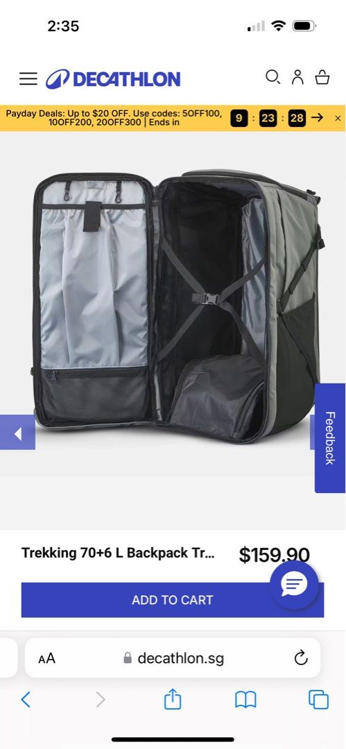 Decathlon sg backpack hot sale