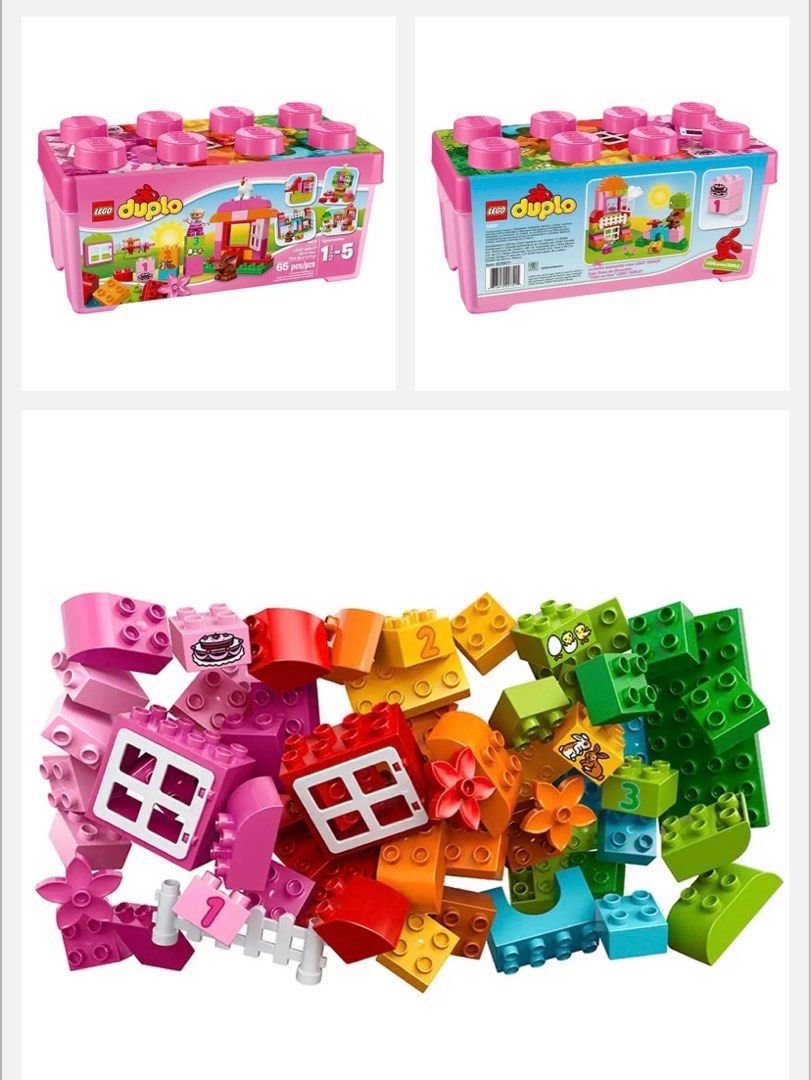 Duplo Lego set 10571 all in one pink box of fun 65 pieces