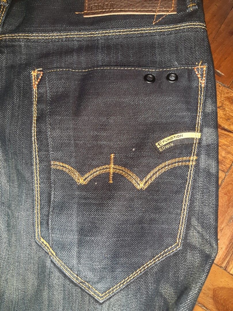 Edwin 503 (Category: Jeans) located in Davao. Submitted by wonderwallnnipz_91 (Listing ID 1328381435, Image 3). Description: Edwin 503 Made in Japan Size 31 on tag Edwin ZIPPER Brandnew Condition parang Levis Engineered ang Style and nice faded design like levis Actuall Measurement: Waist: 32 inches Rise: 8.5 to 9 inches Outseam: 45 inches Inseam: 32.5 inches Leg Opening: 9 inches Php2000 plus shipping Contact# 09312178260 Location: Davao City.