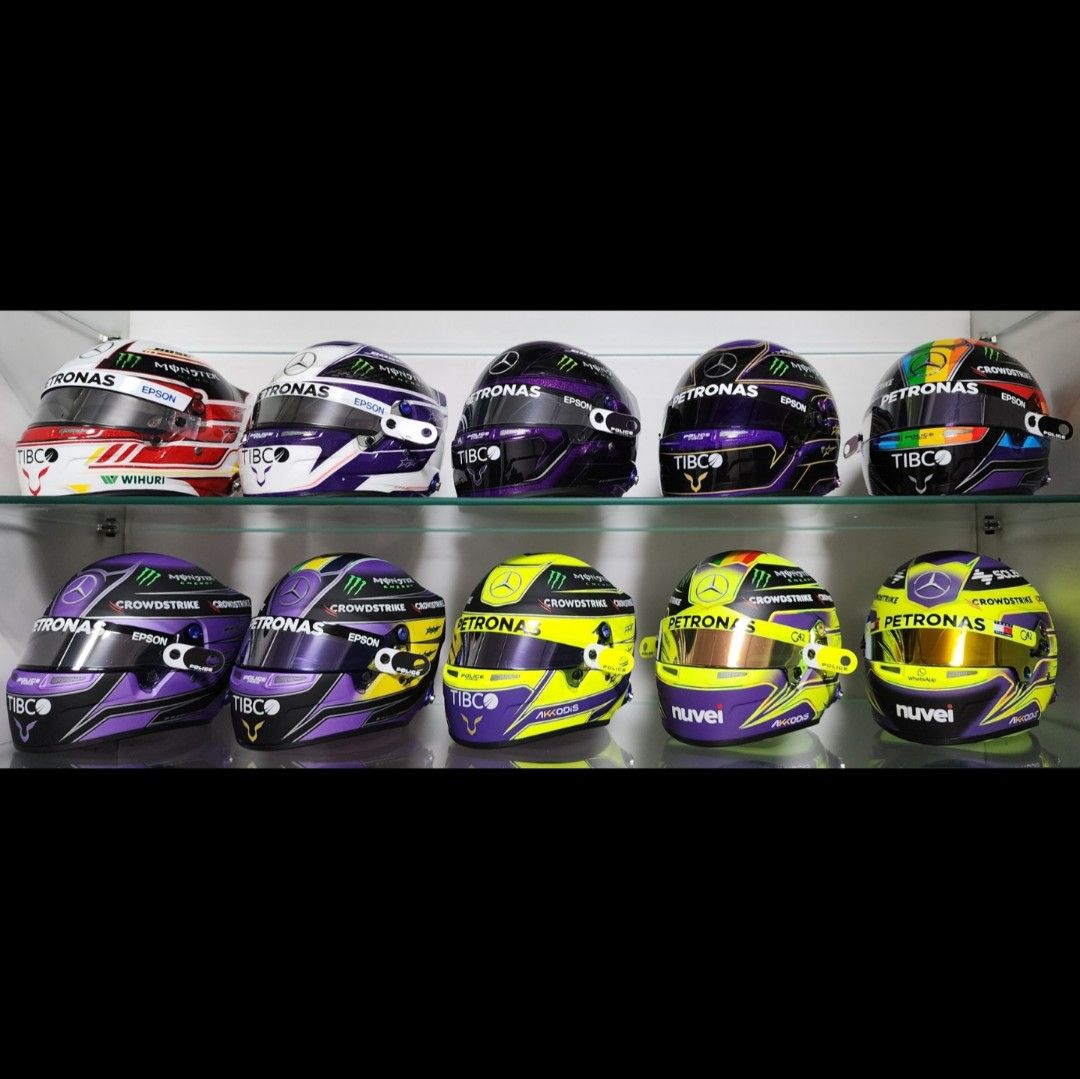 F1 Lewis Hamilton Mercedes AMG Bell 1:2 Scale 10 Sets Mini Helmets