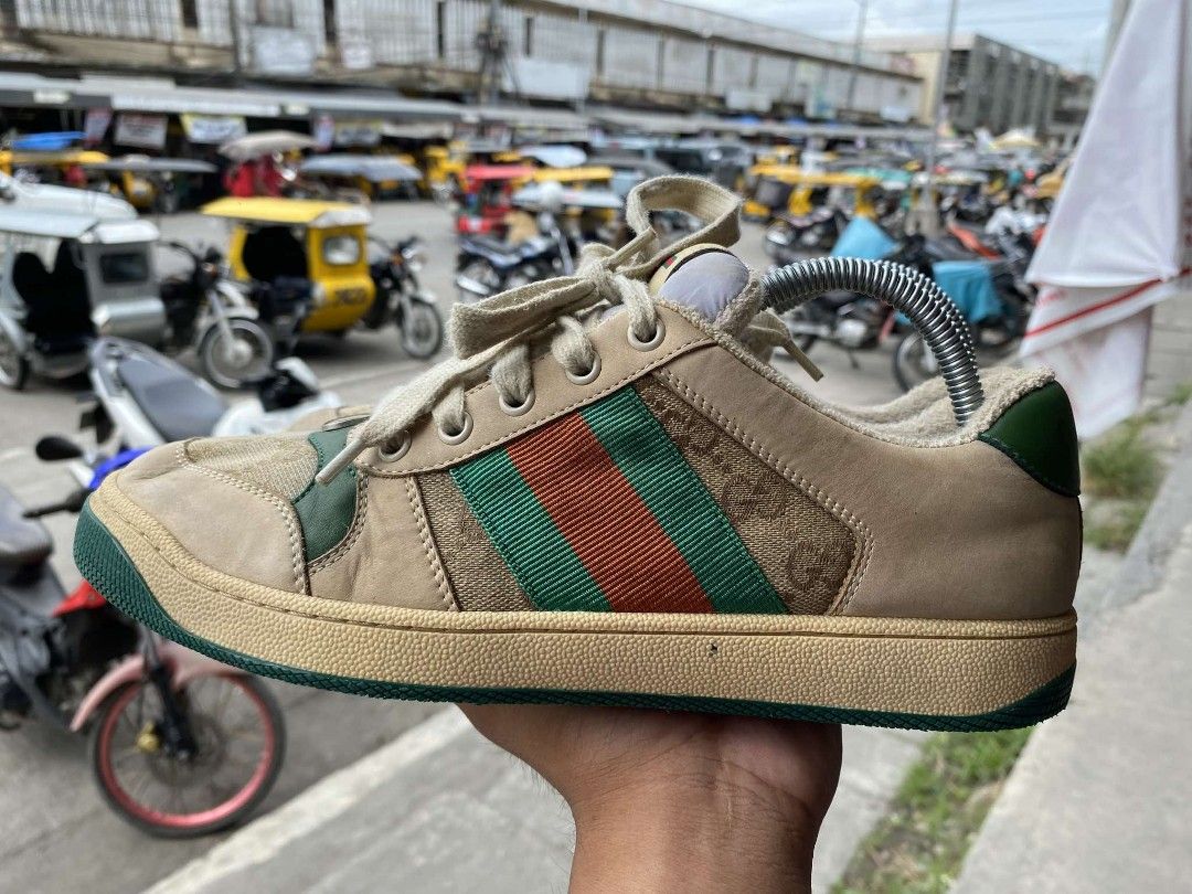 GUCCI Screener GG Distressed Leather Sneakers Women s Fashion Footwear Sneakers on Carousell