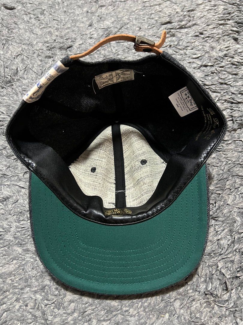 Denim hat leather strap cheap