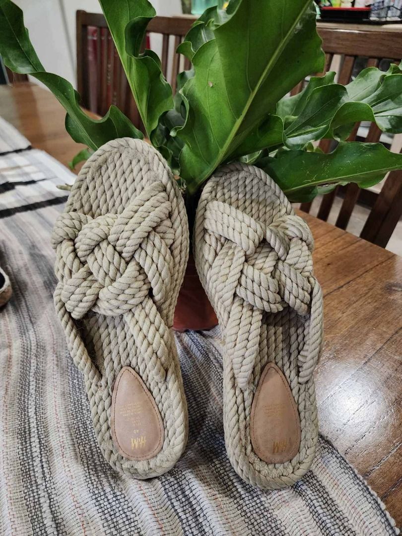 H M Rope Sandals Women s Fashion Footwear Flats Sandals on Carousell