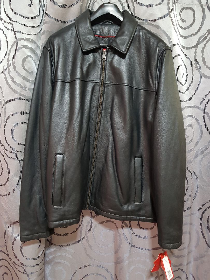 Izod Genuine Lambskin Leather Bomber Jacket Black XL Men s Fashion Coats Jackets and Outerwear on Carousell