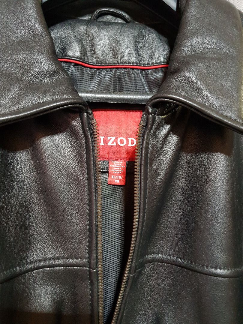 Izod Genuine Lambskin Leather Bomber Jacket Black XL Men s Fashion Coats Jackets and Outerwear on Carousell