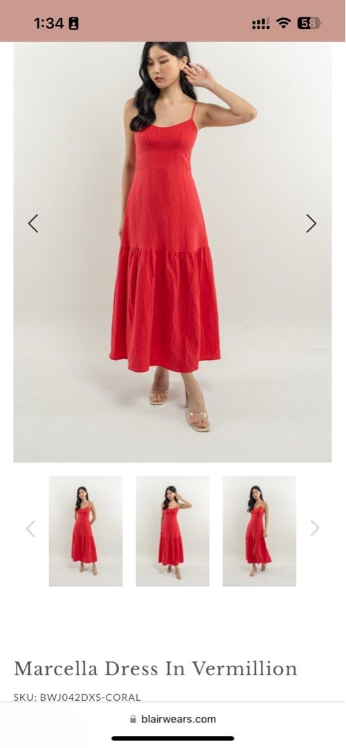 Blairwears Marcella Dress in Vermillion S Women s Fashion Dresses Sets Dresses on Carousell
