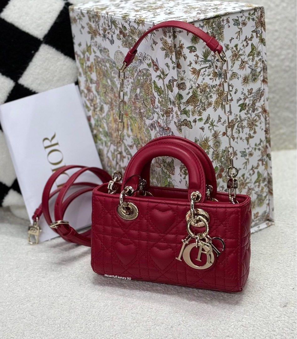 NO NEGO🙏🏻Christian Dior Red Dioramour Lady D-Joy Micro Bag