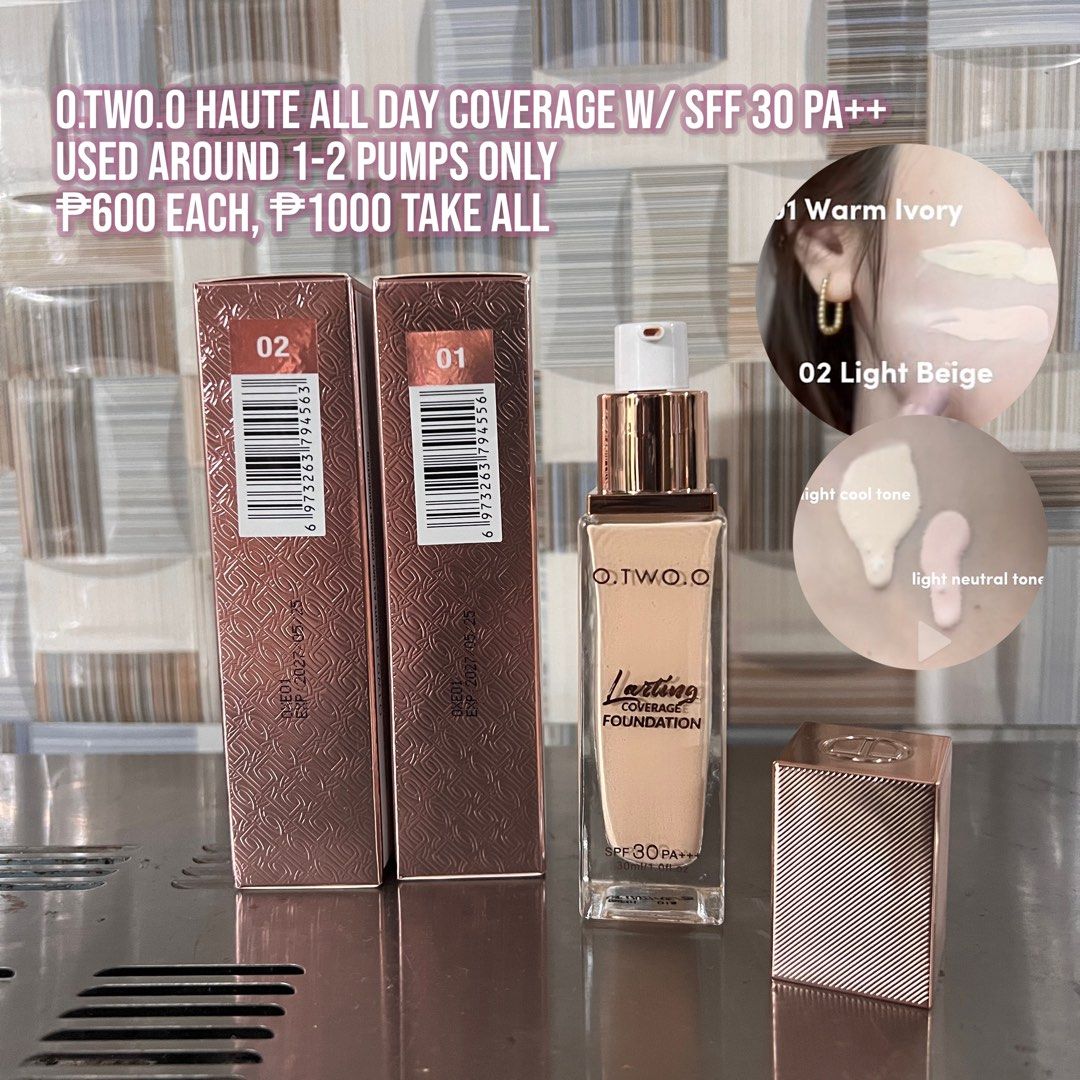 O.TWO.O Cosmetics (Category: Makeup) located in Cainta. Submitted by achibeacorner (Listing ID 1280814692, Image 1). Description: Price posted From PR Packages Used once lang for video.