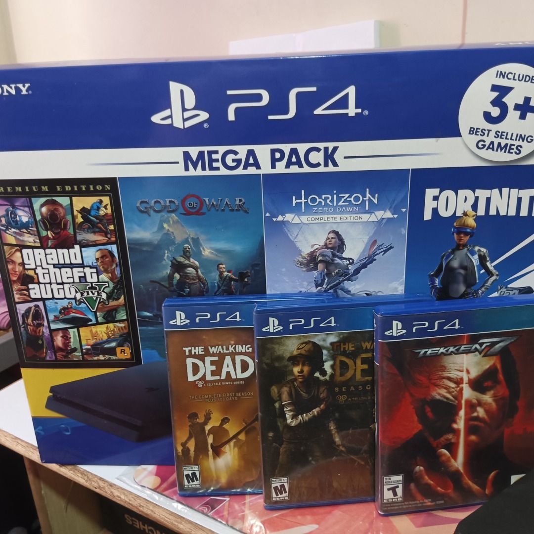 Playstation Slim PS4 FOR SALE with 3 controllers and games, Video ...