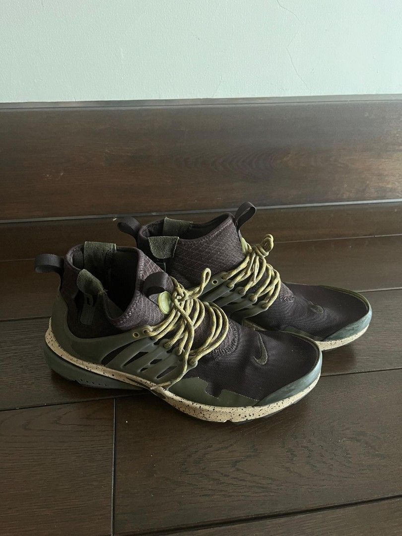 Preloved Original Nike Air Presto Mid Utility Velvet Brown Cargo Khaki ukuran US 10