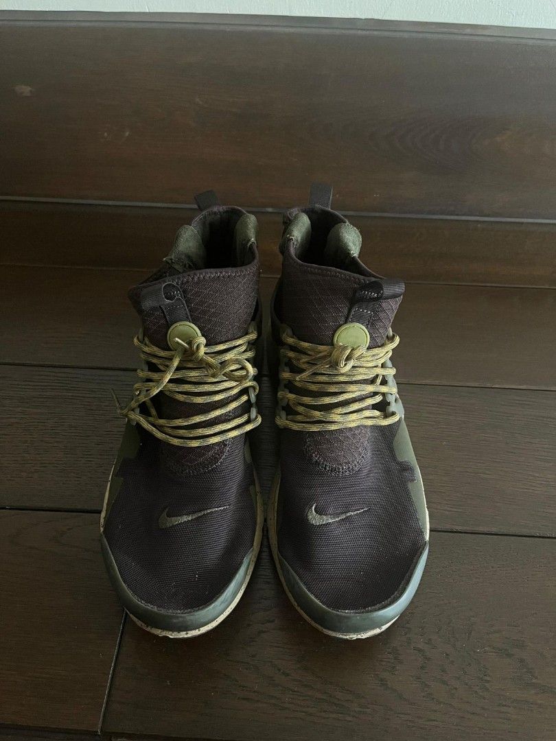 Preloved Original Nike Air Presto Mid Utility Velvet Brown Cargo Khaki ukuran US 10